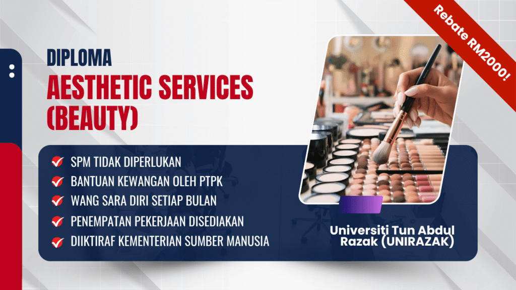 diploma kemahiran tvet aesthetic services beauty